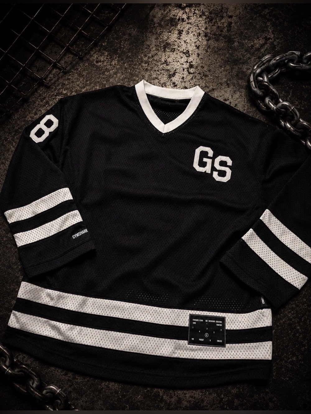 Gymshark X CBUM Hockey Jersey Black Size Large Oversized NEW